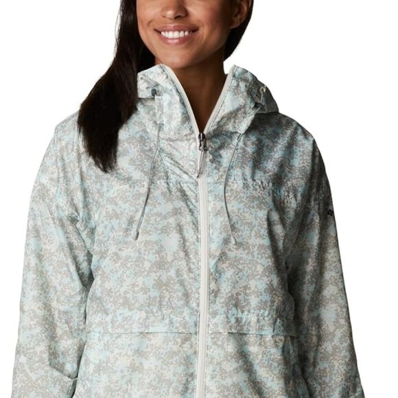 🆕Columbia Women's Alpine Chili Windbreaker- Large-Chalk Dotty Disguise Print - Picture 7 of 7
